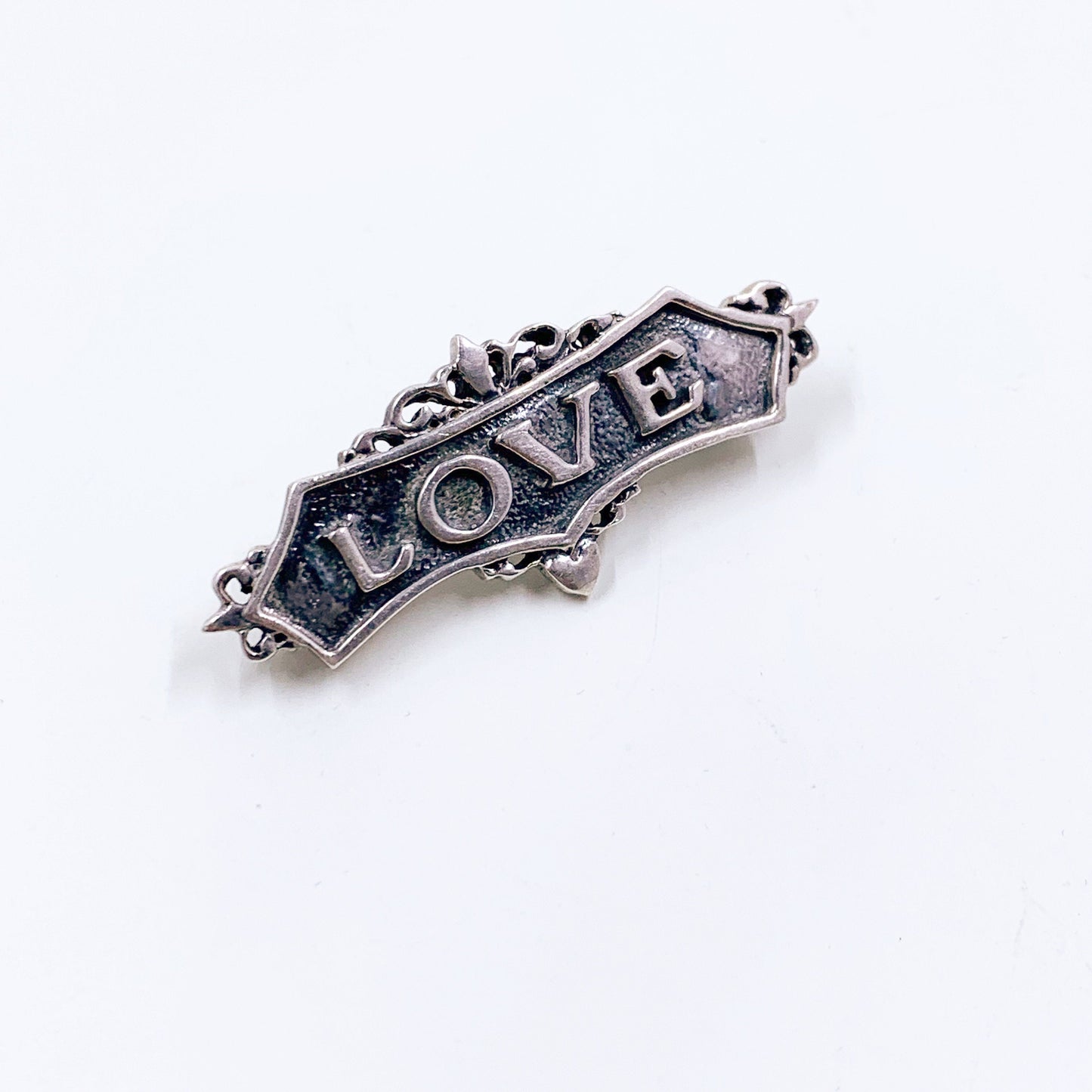 Vintage Silver LOVE Brooch | LOVE Letter Brooch