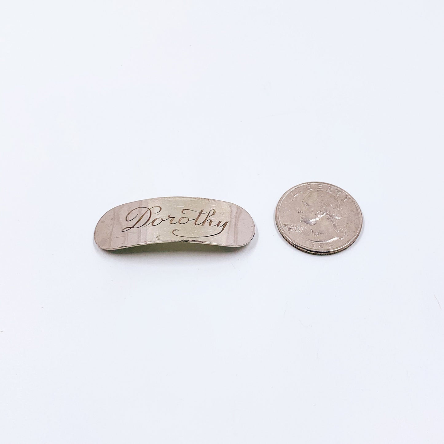 Vintage Sterling Silver Engraved Barrette | "Dorothy” Name Engraved Barrette