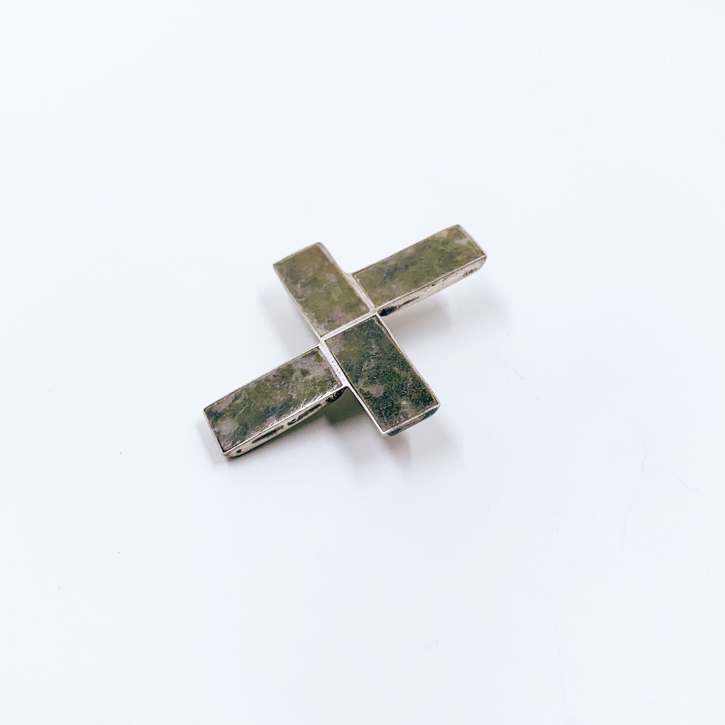 Vintage Connemara Marble Cross Brooch | Connemara St Brigid's Cross Brooch