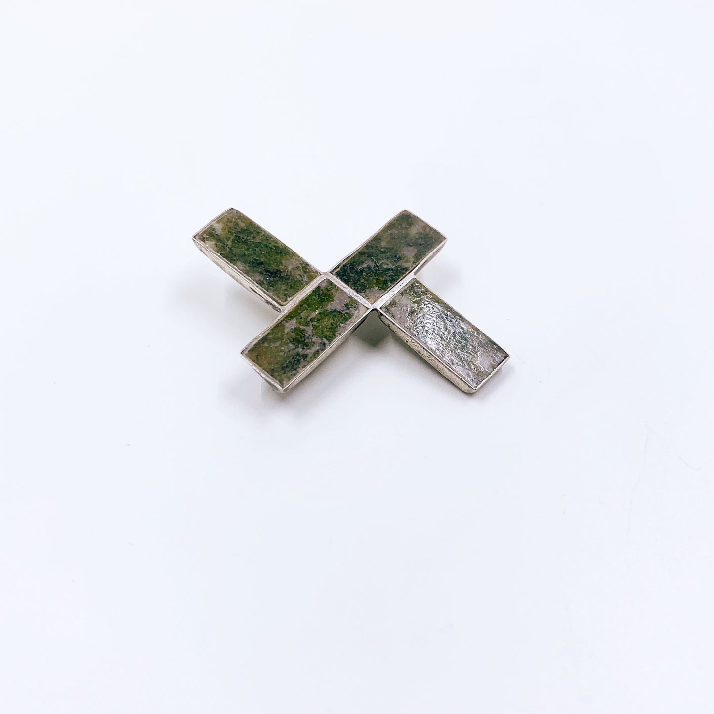 Vintage Connemara Marble Cross Brooch | Connemara St Brigid's Cross Brooch