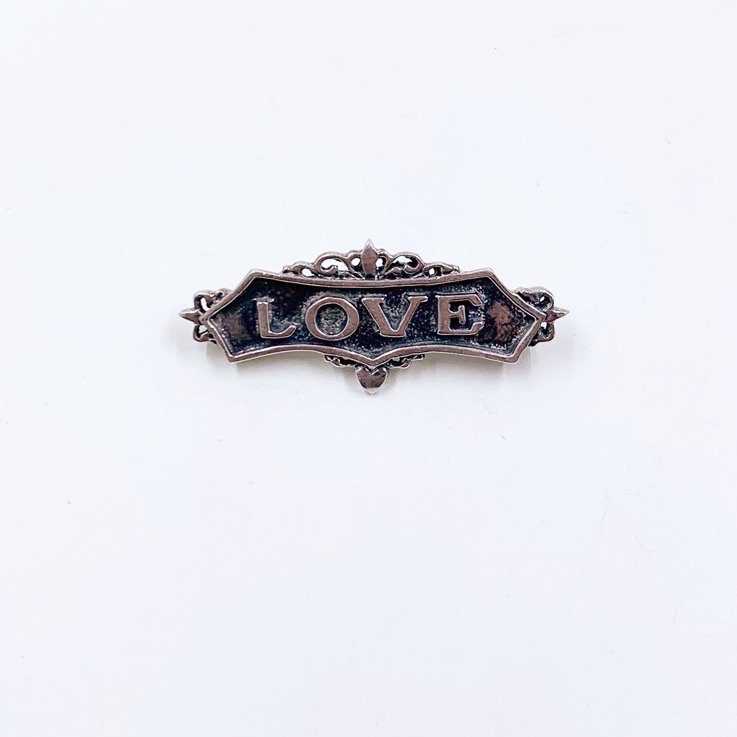Vintage Silver LOVE Brooch | LOVE Letter Brooch