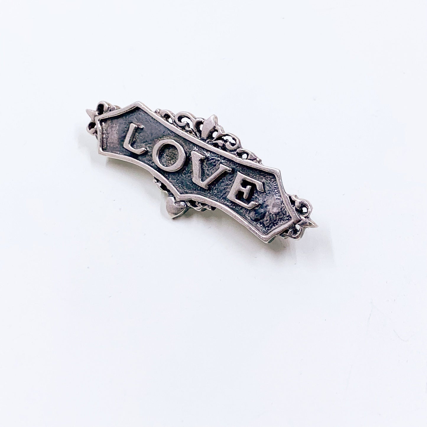 Vintage Silver LOVE Brooch | LOVE Letter Brooch