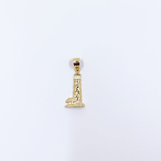 Estate 14k Gold Lighthouse Pendant | Nautical Pendant