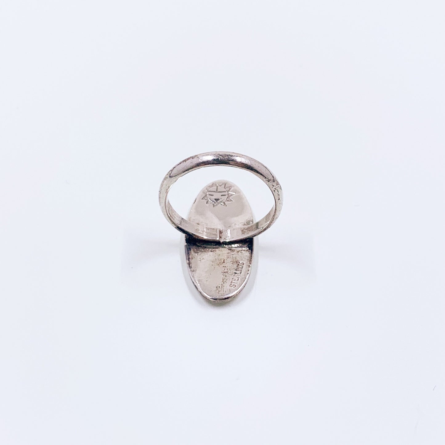 Vintage Sterling Silver Hopi Ring Overlay | Native American Sterling Silver Ring | Size 5 Ring