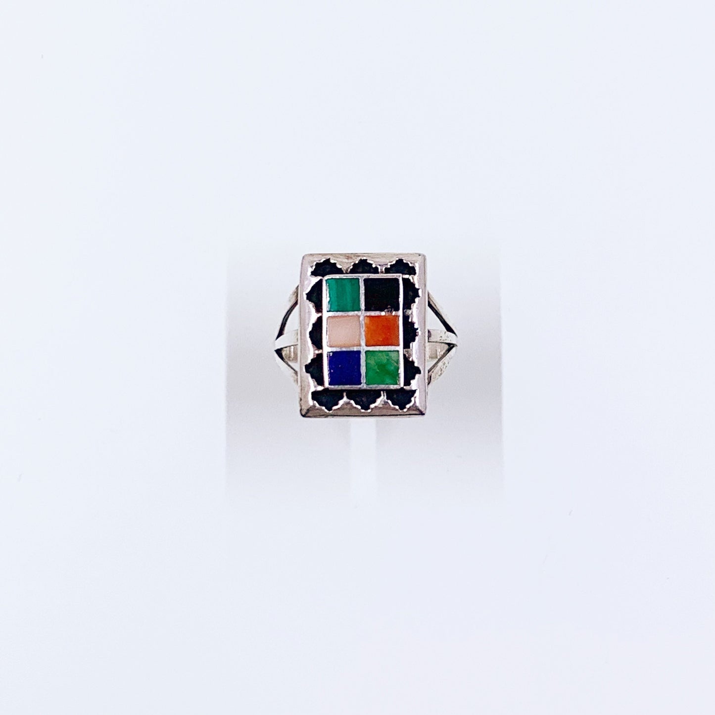 Vintage Mosaic Overlay Tèmè Inlay Ring | Multi-Stone Inlay | Size 9 1/2