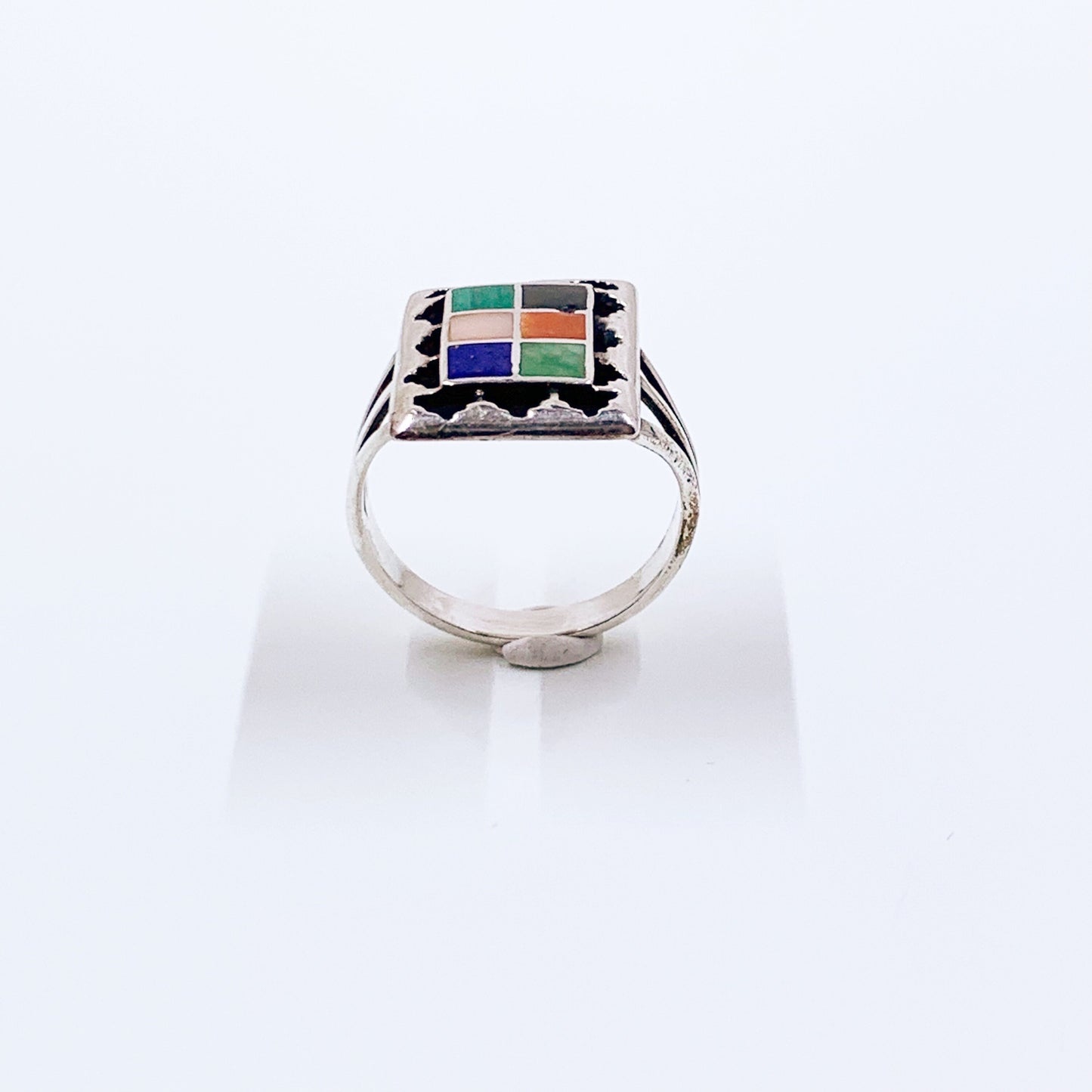 Vintage Mosaic Overlay Tèmè Inlay Ring | Multi-Stone Inlay | Size 9 1/2