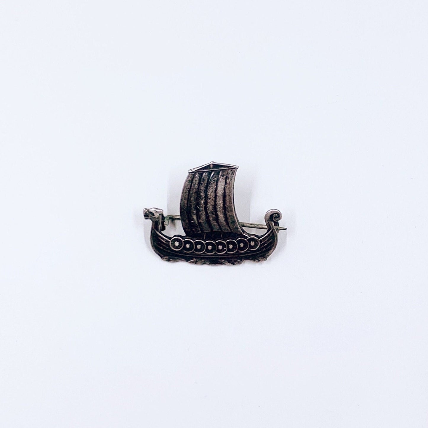 Vintage Sterling Aksel Holmsen Viking Ship Brooch | AKSEL HOLMSEN STERLING | Sterling Norway Brooch