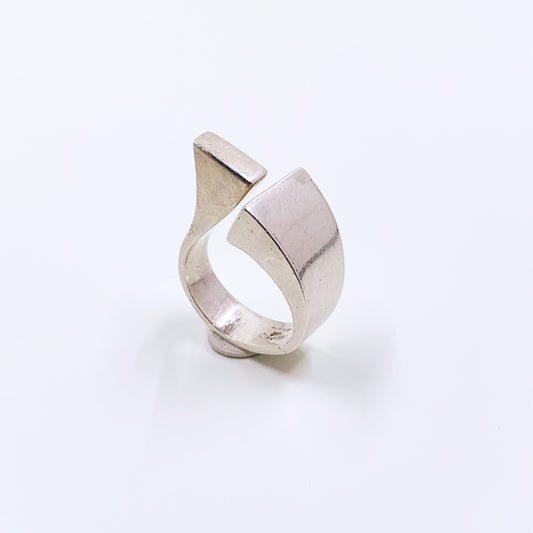 Vintage Silver Brazilian Modernist Ring | Large Sculptural Silver Ring | Size 9 1/4 Ring