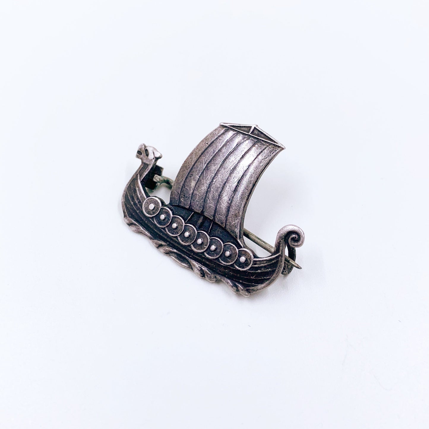 Vintage Sterling Aksel Holmsen Viking Ship Brooch | AKSEL HOLMSEN STERLING | Sterling Norway Brooch