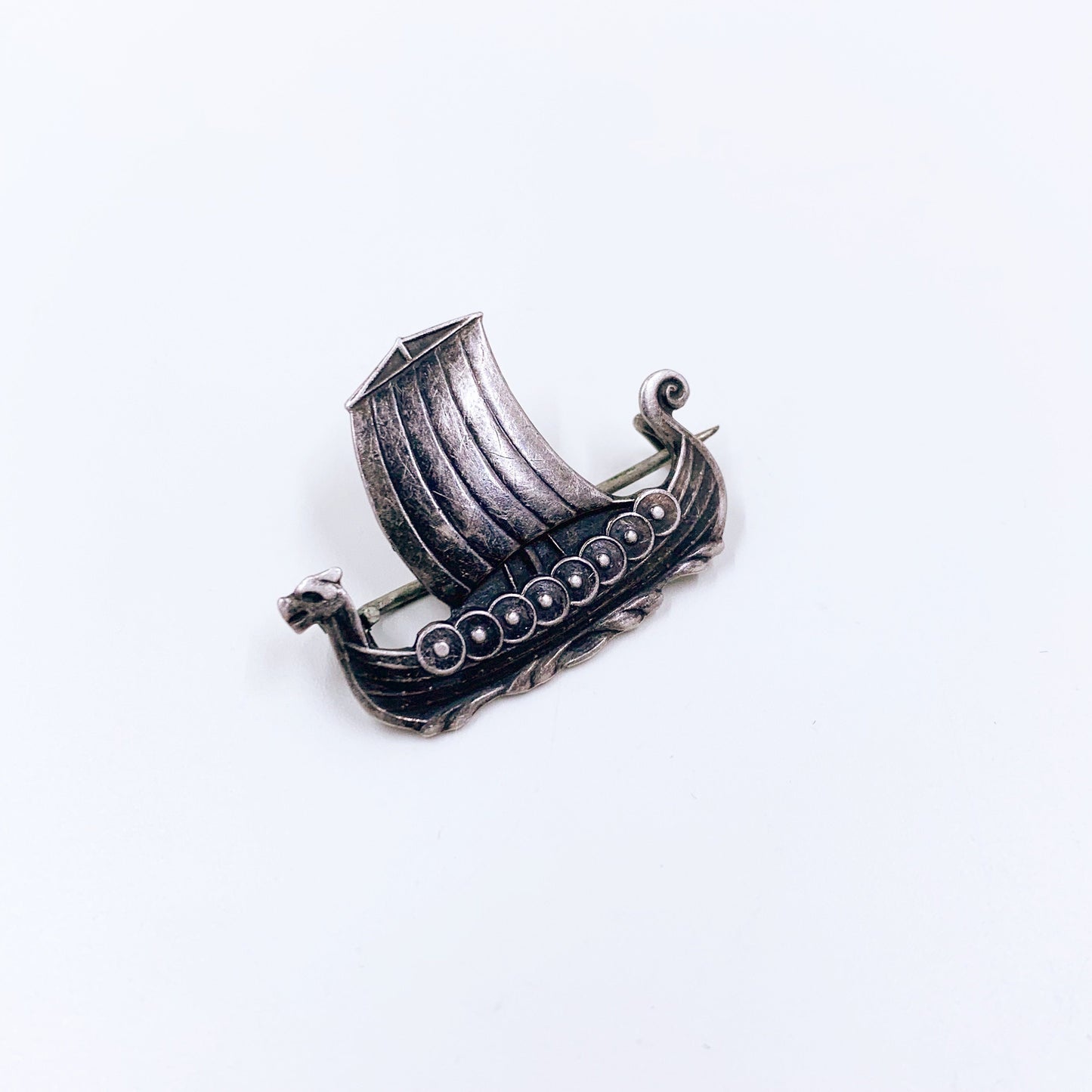 Vintage Sterling Aksel Holmsen Viking Ship Brooch | AKSEL HOLMSEN STERLING | Sterling Norway Brooch