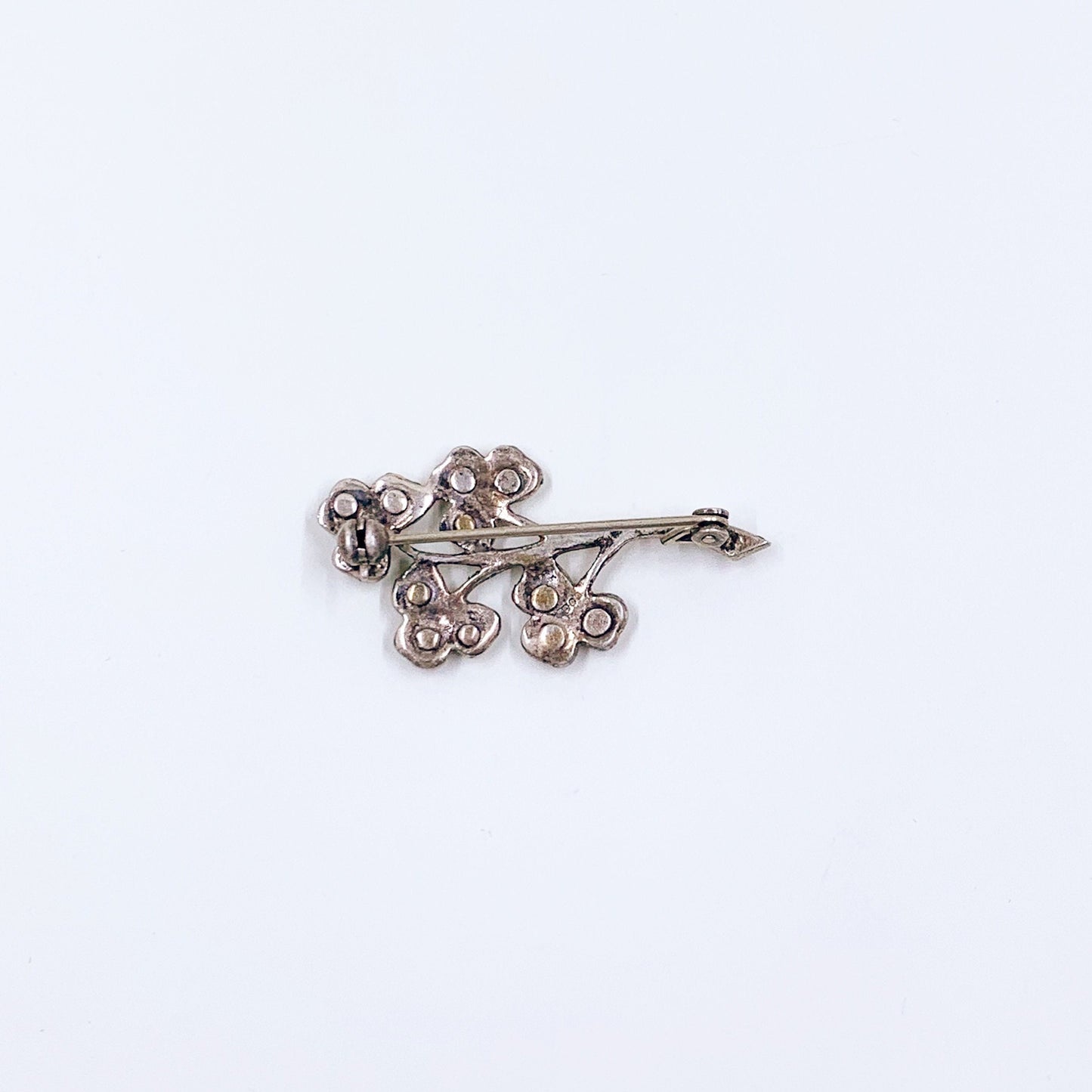 Vintage Connemara Marble Shamrock Brooch | Lucky Clover Brooch