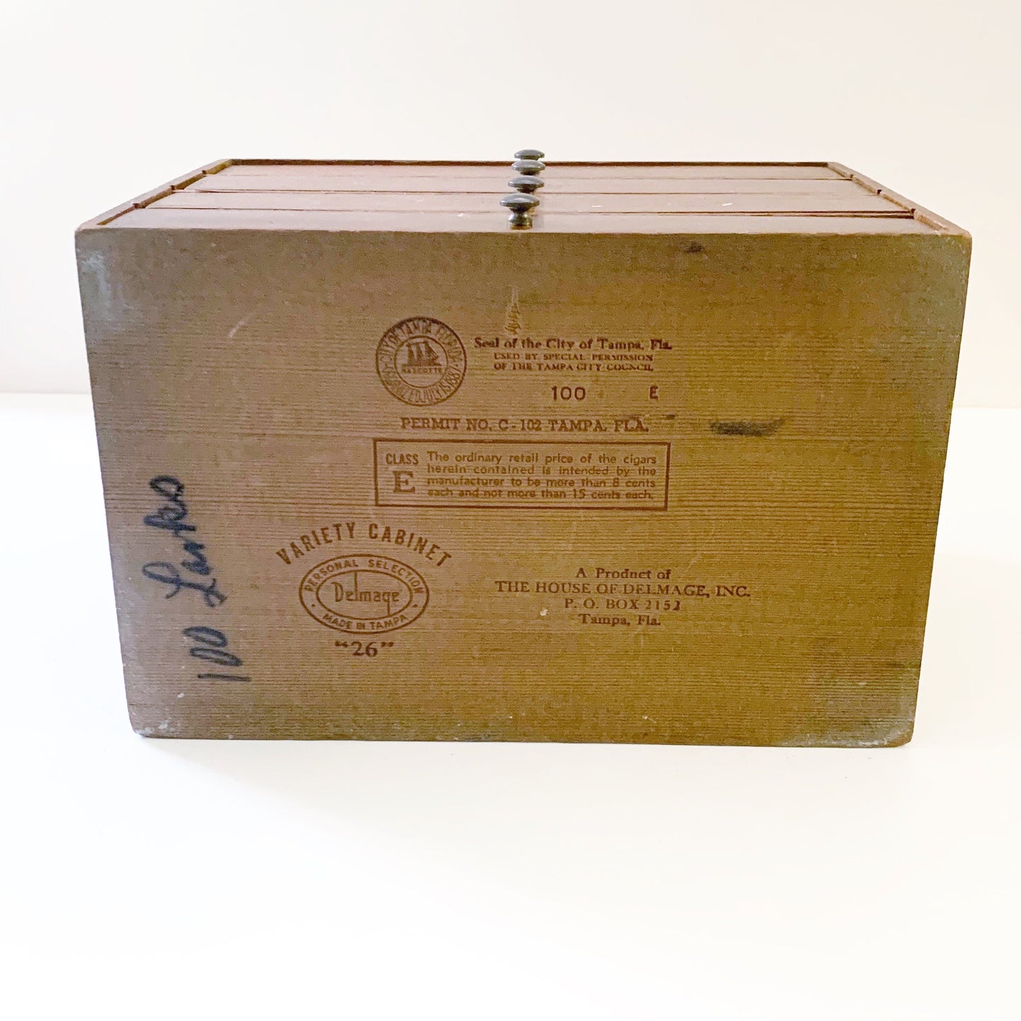 Vintage House of Delmage Cigar 4 Drawer Wood Cabinet | Vintage Cigar Wood Box | Storage Decor