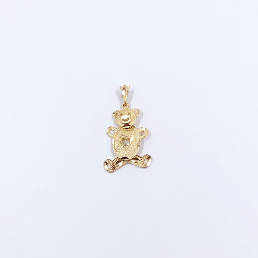 Estate 14k Gold Teddy Bear Pendant | Moveable Teddy Bear Charm