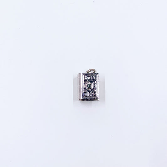 Vintage Sterling Bible Book Charm | Sterling Bible Stanhope Pendant