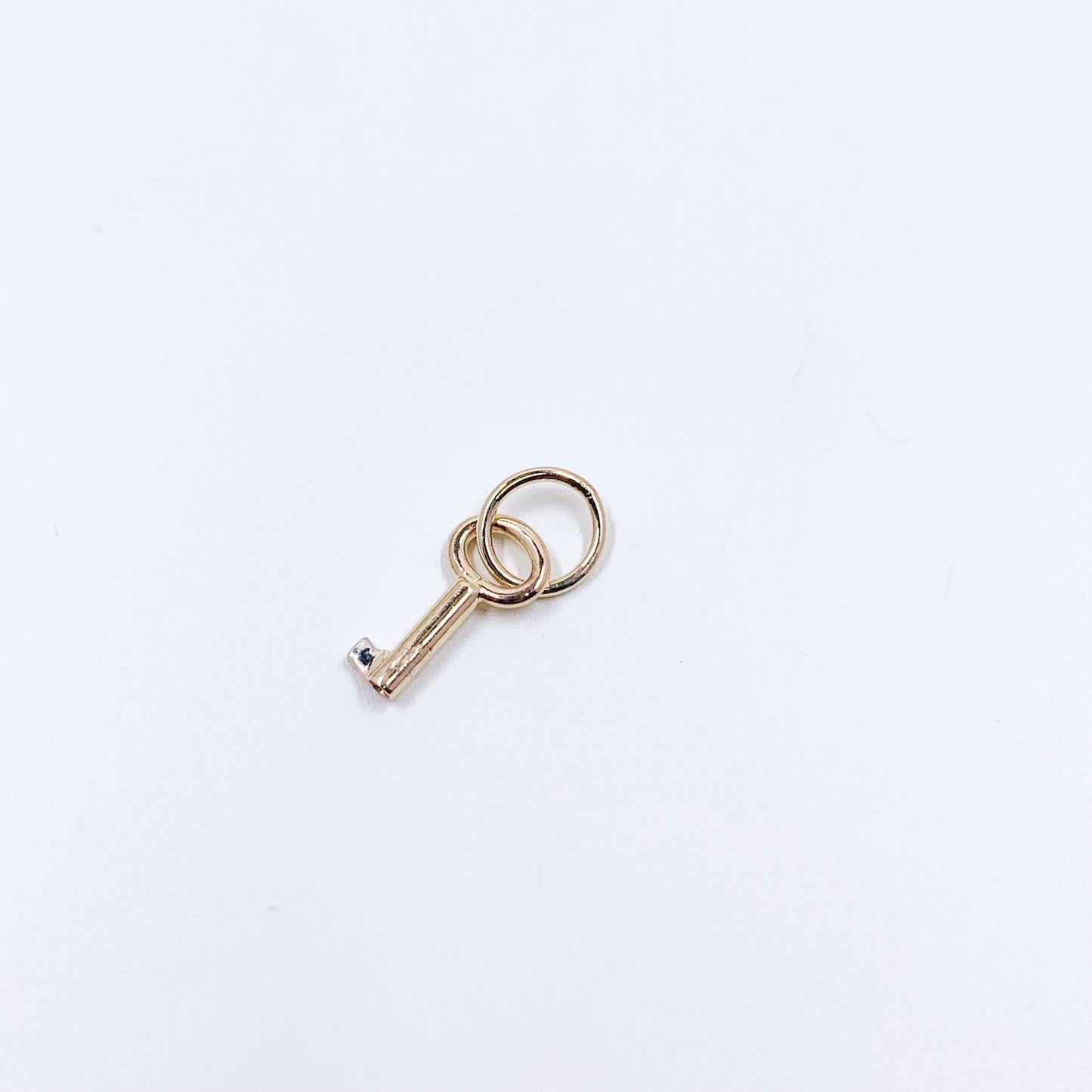Vintage Tiny 14k Gold Key Charm | Skeleton Door Key Charm | Small Gold Key Pendant