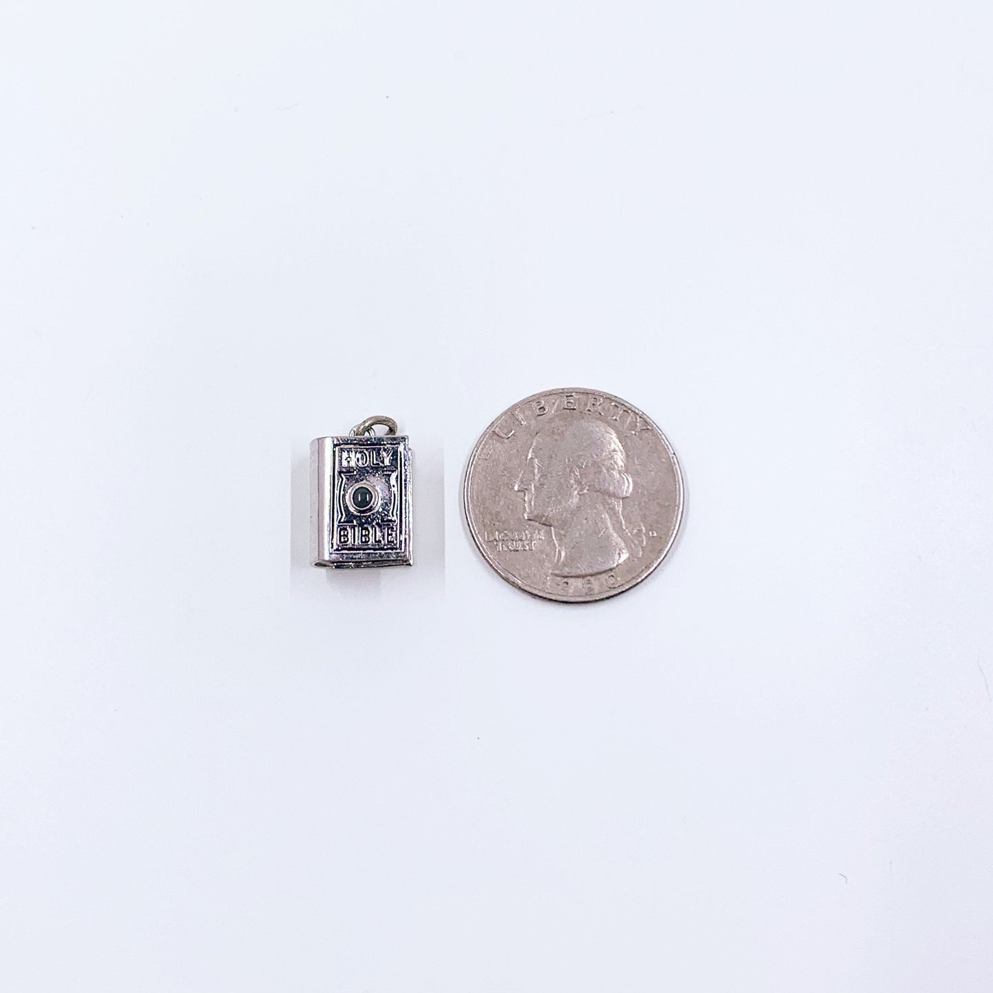 Vintage Sterling Bible Book Charm | Sterling Bible Stanhope Pendant