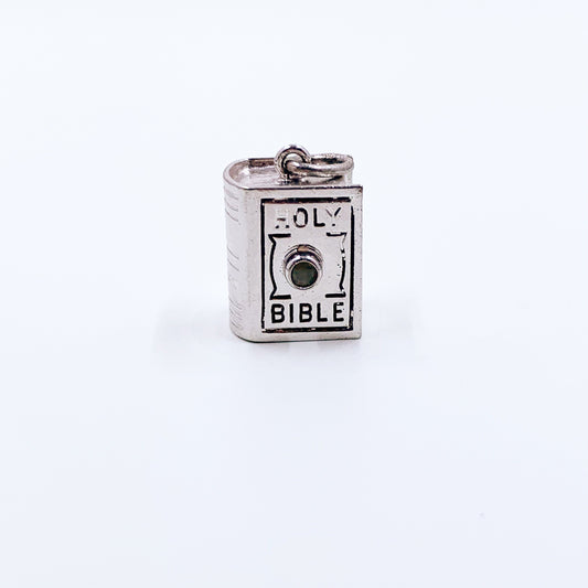 Vintage Sterling Bible Book Charm | Sterling Bible Stanhope Pendant