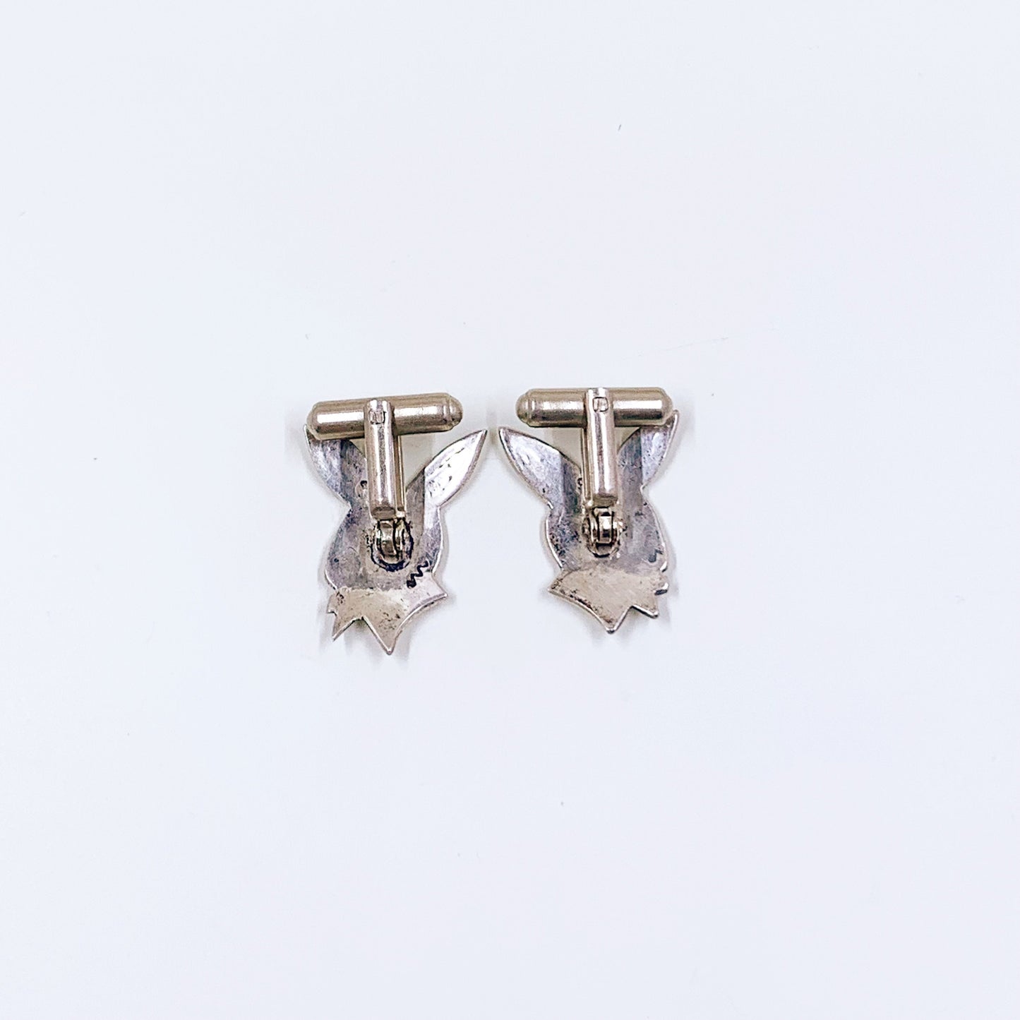 Vintage Hopi SilverCraft Overlay Rabbit Cufflinks