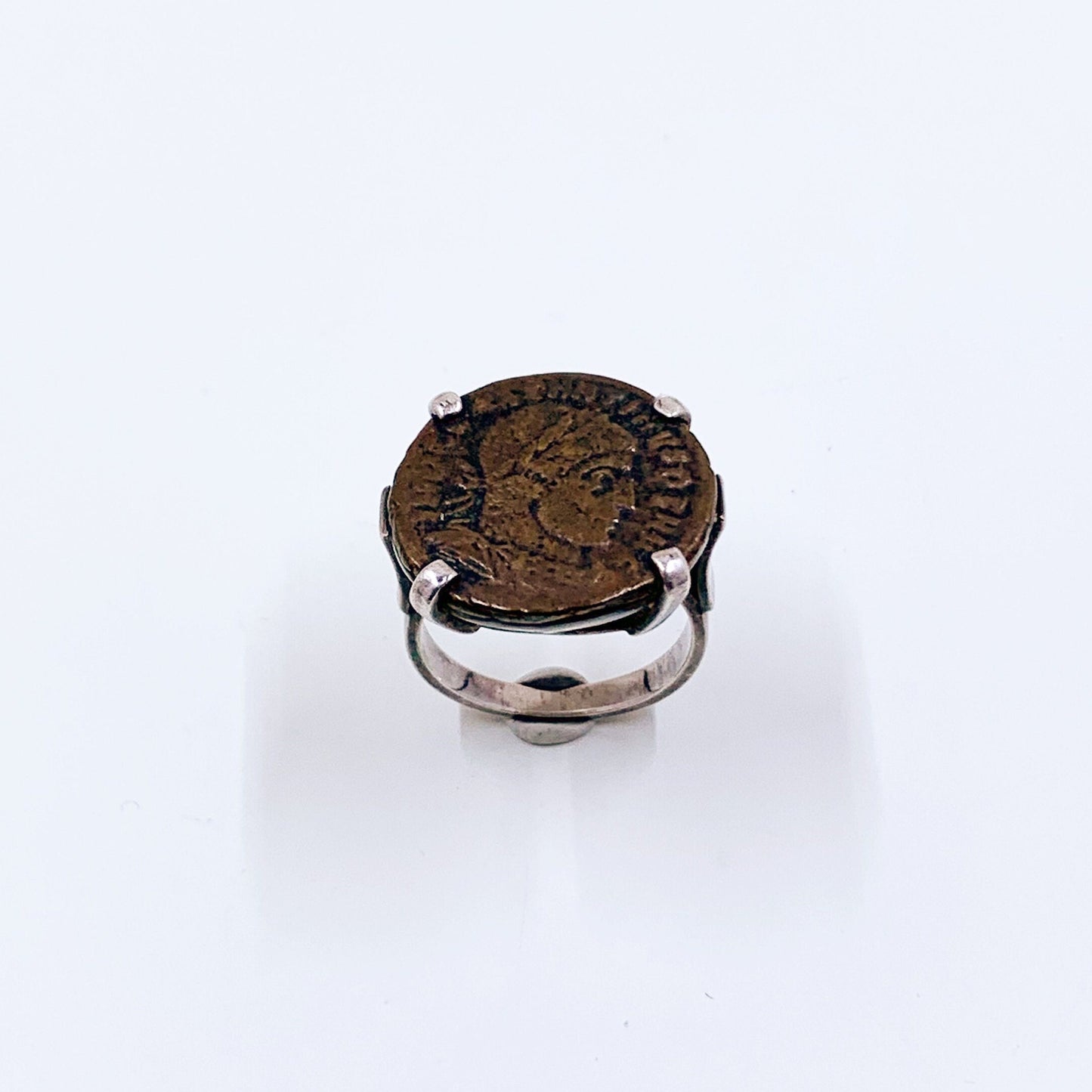Vintage Sterling Silver Ancient Coin Ring | Size 6 3/4 Ring