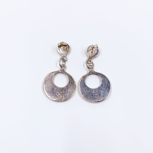 Silver Multi-Stone Inlay Dangle Earrings | Southwest Style Inlay Earrings