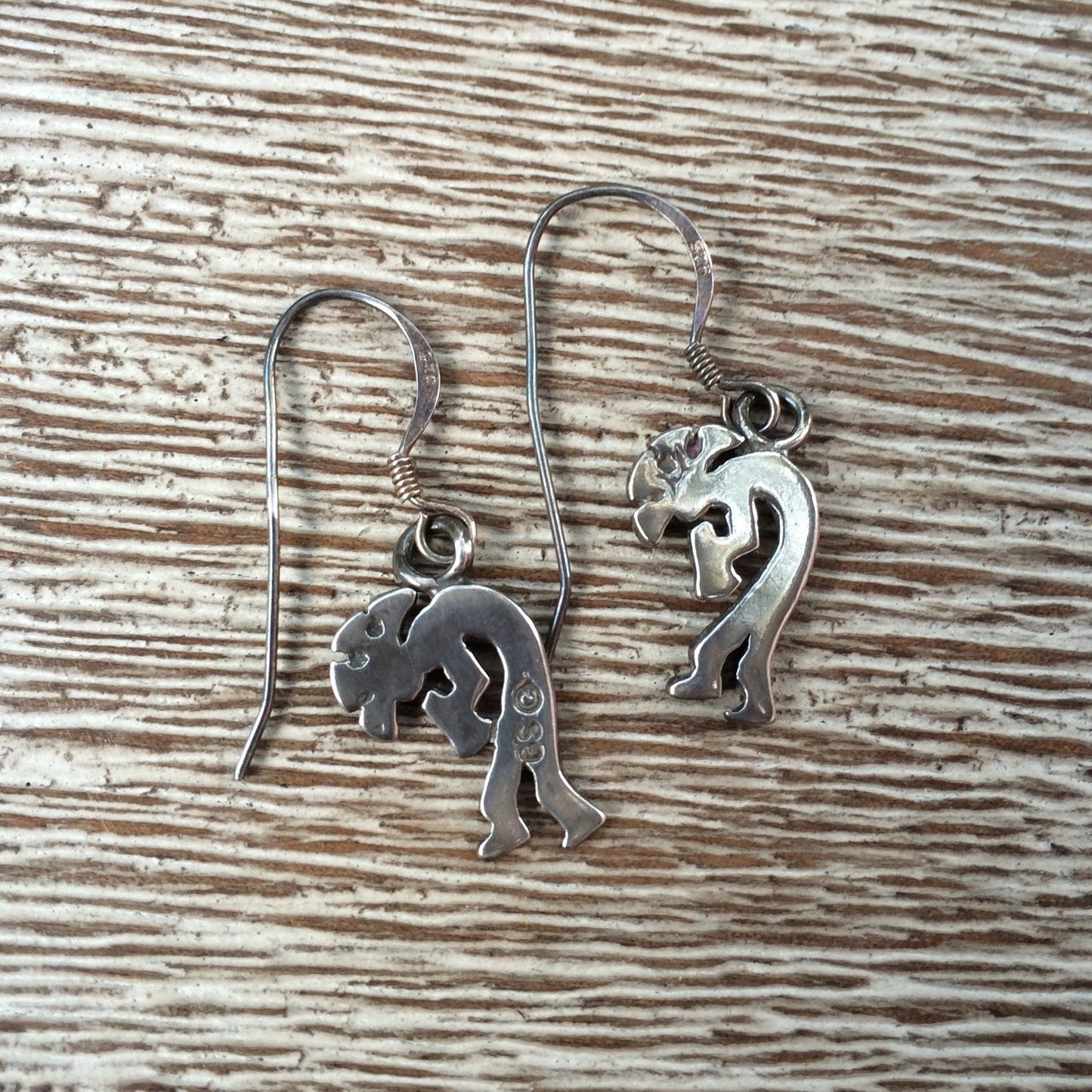 Silver Kokopelli Earrings | Hopi Native American Earrings