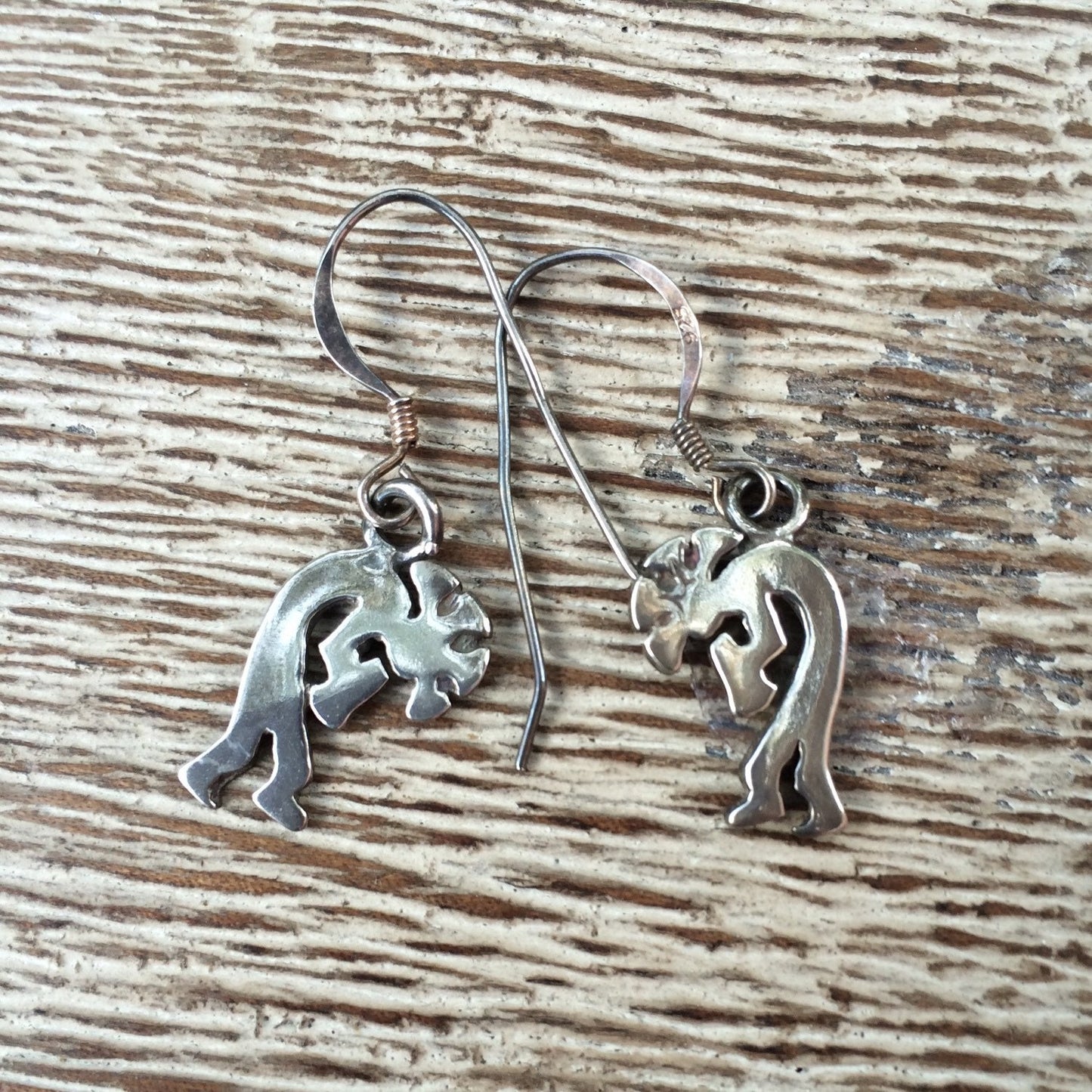 Silver Kokopelli Earrings | Hopi Native American Earrings